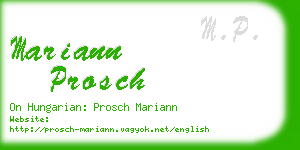 mariann prosch business card